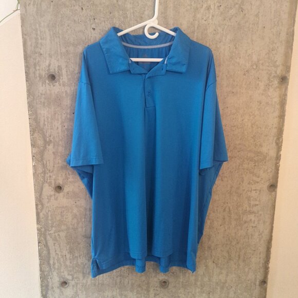 Adidas Golf Mens 3XL Solid Blue Performance Polo Shirt - Picture 1 of 9